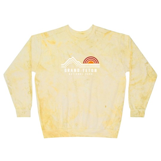 Discover Grand Teton National Park Vintage Mountain Sunset Retro Gift Blast Sweatshirts