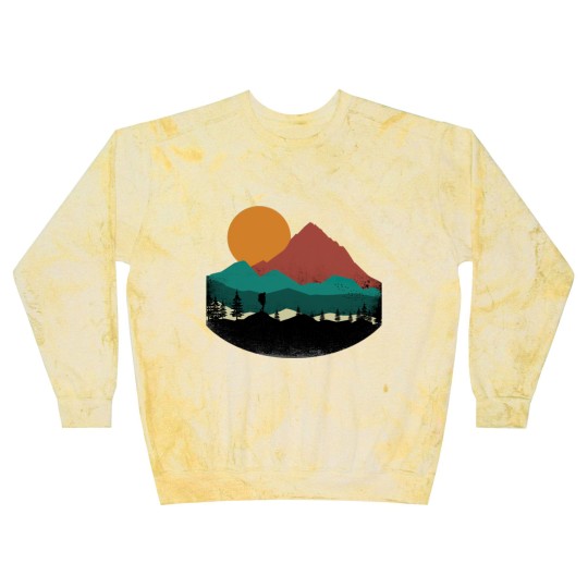 Discover Retro Evergreen Mountain Hiker Blast Sweatshirts