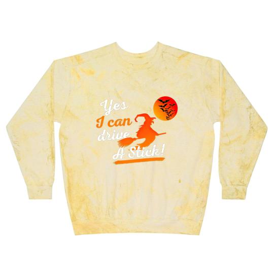 Discover Halloween Witch Broom Yes I Can Drive A Stick Blast Sweatshirts