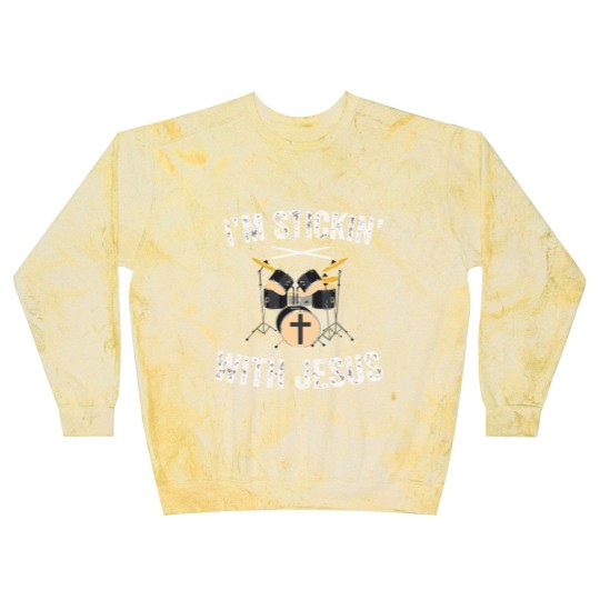 Discover I'M Stickin With Jesus Christian Drummer Drum Stic Blast Sweatshirts