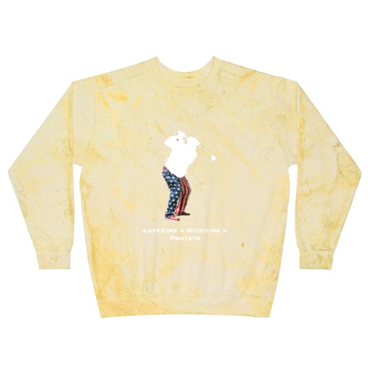 Discover Caffeine + Nicotine = Protein Blast Sweatshirts