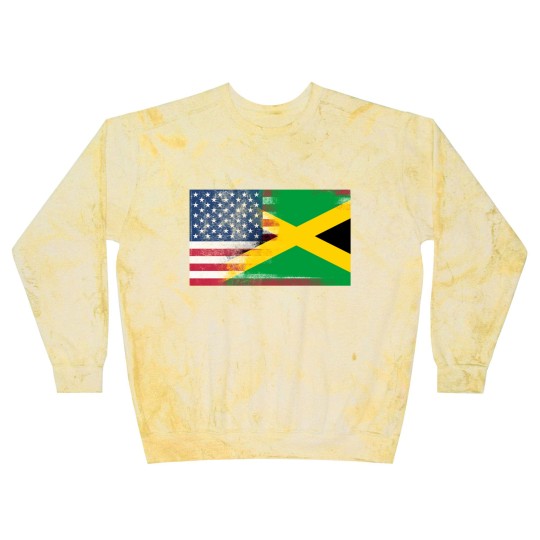 Discover Jamaican American Half Jamaica Half America Flag Blast Sweatshirts