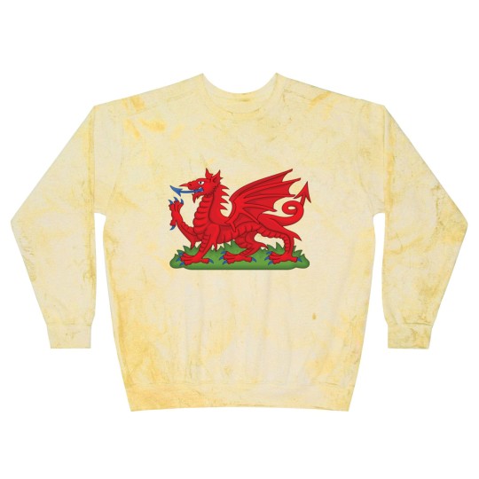 Discover Wales Red Dragon National Flag Symbol Blast Sweatshirts