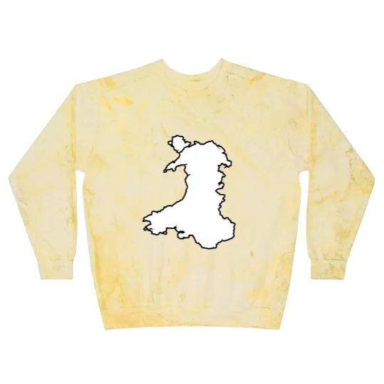 Discover Wales Black Outine Map Blast Sweatshirts