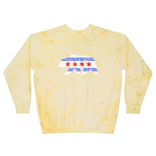 Discover Chicago City Flag Distressed Bear Blast Sweatshirts