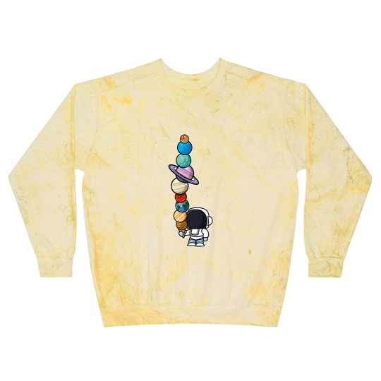 Discover Astronaut Ice Cream Eating Planet Blast Sweatshirts
