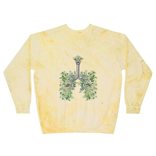 Discover Lung Anatomy, green leaves, Cancer Awareness - Lungs - Blast Sweatshirts