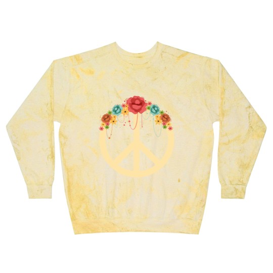 Discover Floral Peace Symbol Hippie Lover Peace Sign Blast Sweatshirts