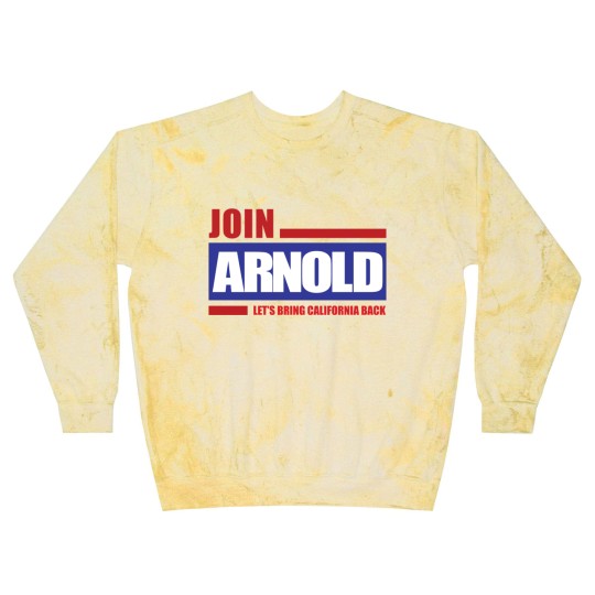 Discover Arnold Schzenegger 2003 Campaign Logo Blast Sweatshirts