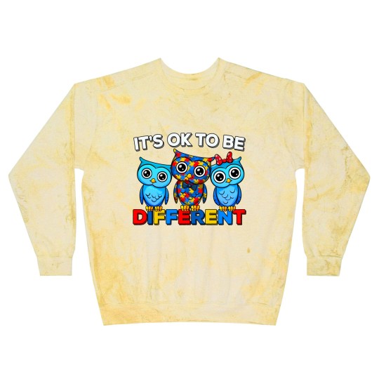 Discover Autism Awareness Cute Owl Animal It's Ok To Be Different Blast Sweatshirts
