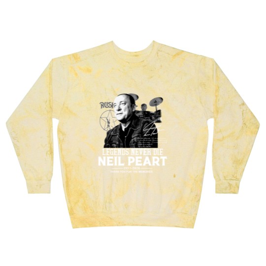 Discover Neil Peart Legends Never Die Blast Sweatshirts