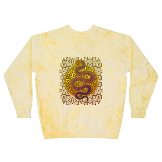 Discover Cosmic Serpent, Kene Anaconda Shipibo Pattern Blast Sweatshirts