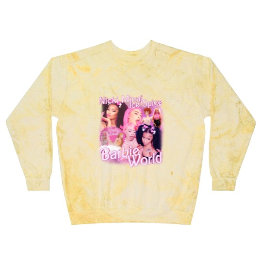 Discover Nicki Minaj x Ice Spice Vintage Rap Blast Sweatshirts, Nicki Minaj x Ice Spice Barbie World Blast Sweatshirts