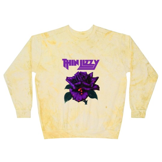 Discover Thin Lizzy Purple Rose Pop Rock Band Black Blast Sweatshirts