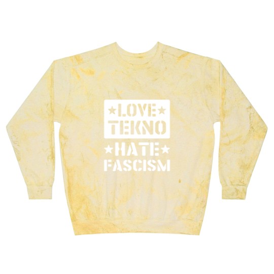 Discover 23NO006 - love tekno hate fascism Blast Sweatshirts