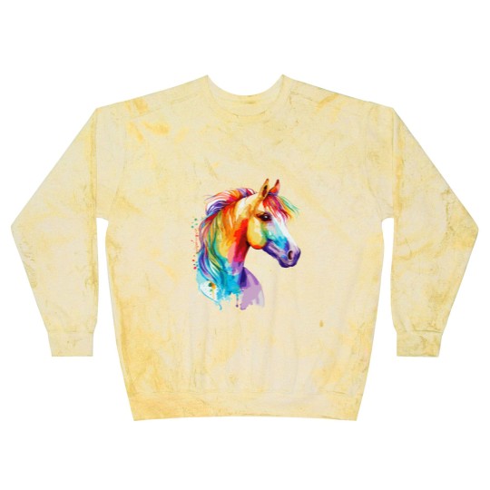 Discover Watercolor Horse Pony Colorful Pet Ponys Lover Blast Sweatshirts