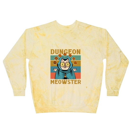 Discover Dungeon Meowster Funny Nerdy-Gamer Cat-D20 Dice RPG Dungeons and Dragons Blast Sweatshirts
