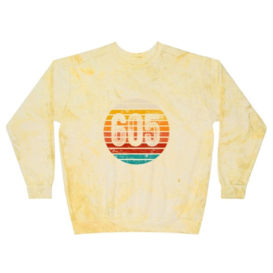 Discover Distressed Vintage Sunset 605 Area Code Blast Sweatshirts