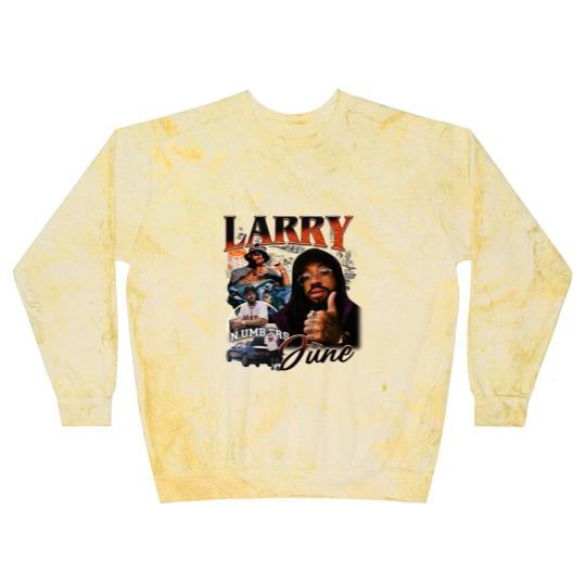 Discover Larry June Unisex Blast Sweatshirts larry june,larry june Blast Sweatshirts,good job larry,orange Blast Sweatshirts