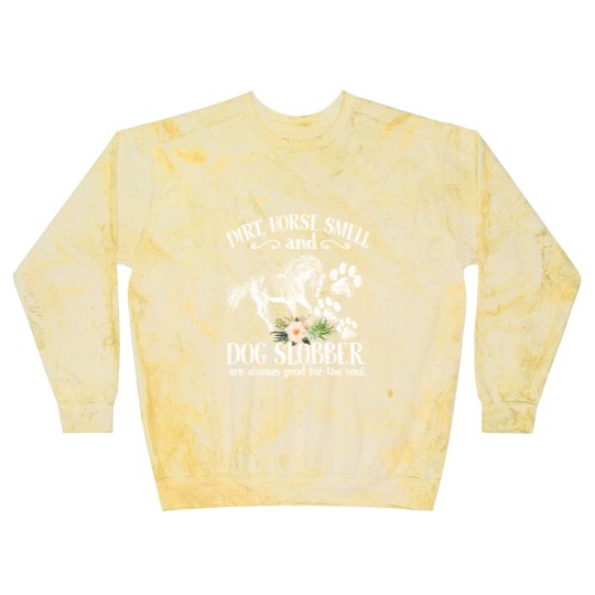 Discover Cute Horse And Dog Flower Blast Sweatshirts, Dirt Horse Smell Dog Slobber