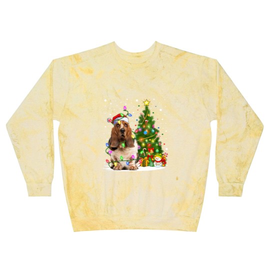 Discover Dog Basset Hound Lighting Xmas Tree Santa Basset Hound Dog Christmas Blast Sweatshirts