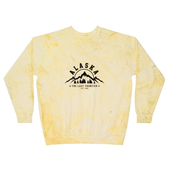 Discover Alaska The Last Frontier Est. 1959 Mountains Nature Gift Blast Sweatshirts