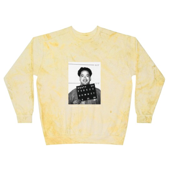 Discover Robert Downey Jr. 1999 Actor Mugshot Blast Sweatshirts