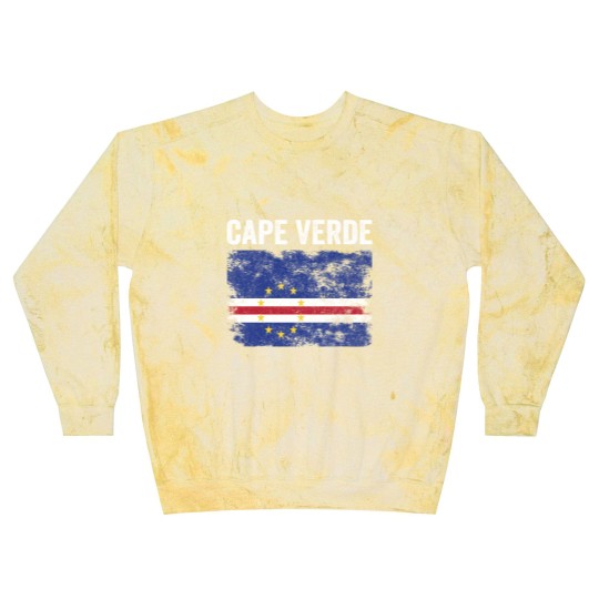 Discover Cape Verde Flag Distressed Blast Sweatshirts