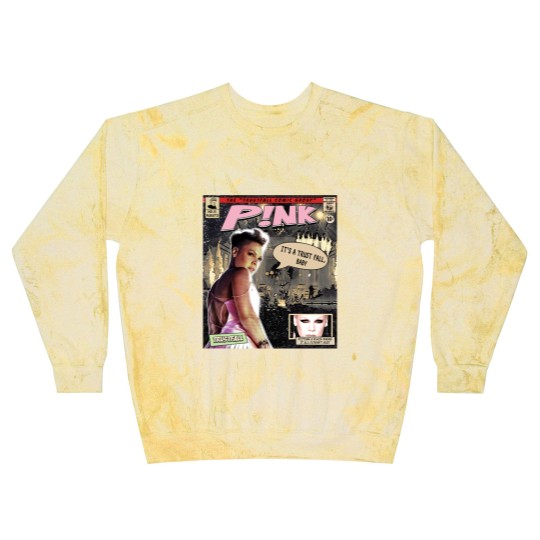 Discover P!nk Comic Blast Sweatshirts, P!nk Trustfall World Tour Album Graphic Blast Sweatshirts