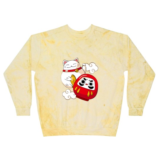 Discover Maneki Neko Lucky Cat Japanese Daruma Doll Kawaii Blast Sweatshirts