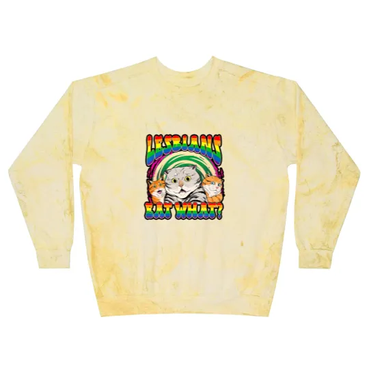 Discover Lesbians Eat What Cat National Coming Out Day LGBQ Pride Blast Sweatshirts