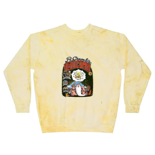 Discover 1988 R Crumb's Head Comix 20 Years Later Vintage Fritz the Cat Mr Natural Clic Counter Culture Comic Book Cartoonist Promo Blast Sweatshirts