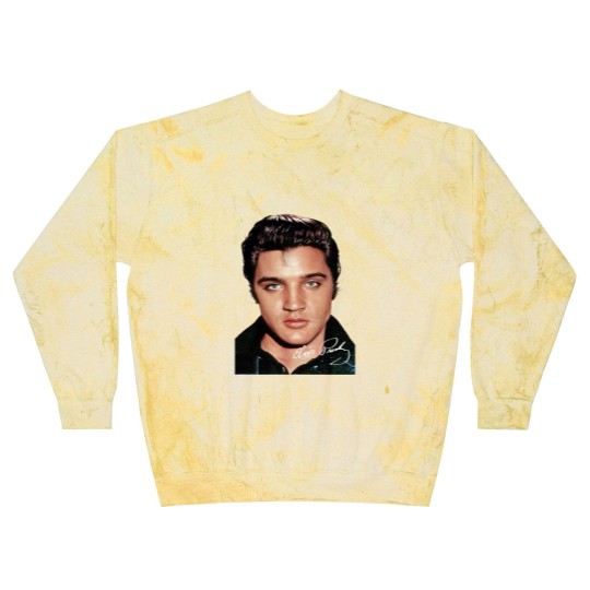 Discover Elvis Presley Signature Blast Sweatshirts Short Sleeve Cotton White Women Men S to 5XL