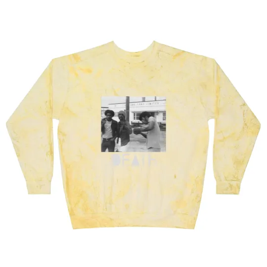 Discover Death - proto-punk band from Detroit White Letters Logo Blast Sweatshirts