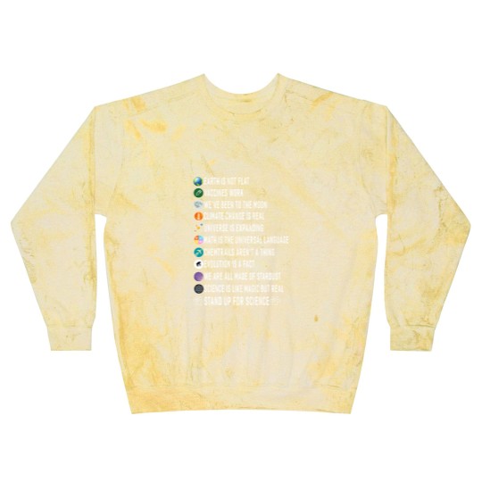 Discover Earth Is Not Flat Stand Up For Science Gift Women Men Blast Sweatshirts