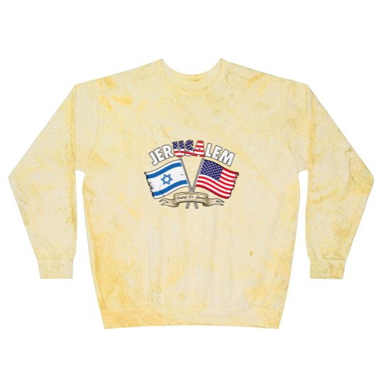 Discover Jerusalem Israel Usa American Flag Blast Sweatshirts