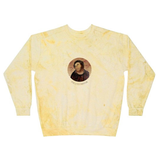 Discover Viva La Restauracion Jesus Fresco Restoration Fail Meme | Active Blast Sweatshirts