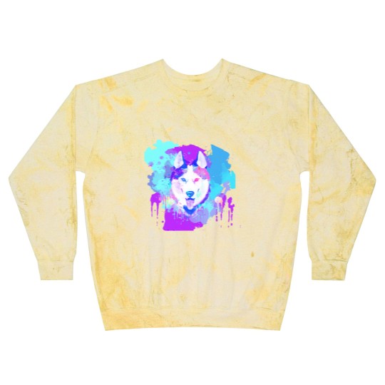 Discover Husky Artwork Husky Dog Watercolor, Husky Artwork, Husky apparel, Colorful Husky Blast Sweatshirts