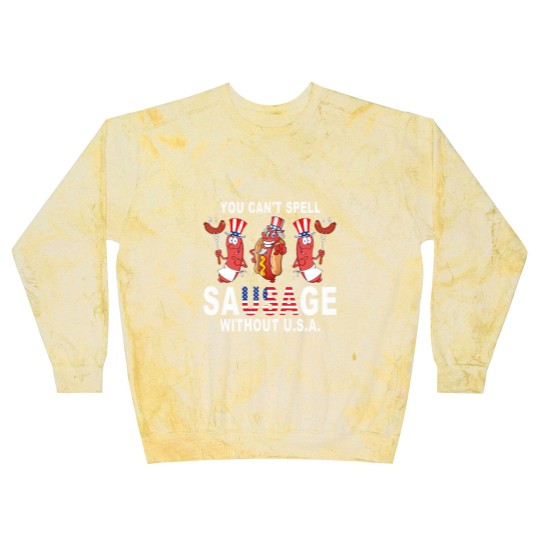Discover you can spell sausage wihou usa 4h of july american flag shir Blast Sweatshirts