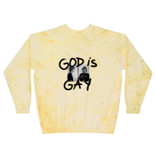 Discover God Is Gay Kurt Cobain Sticker Blast Sweatshirts