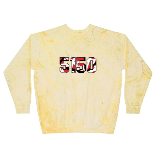 Discover 5150 E  V  H Guitar Inspired Illustration Blast Sweatshirts