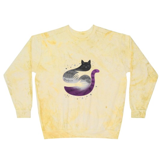 Discover Asexual Asexual Cat Hug LGBT Pride Flag Blast Sweatshirts