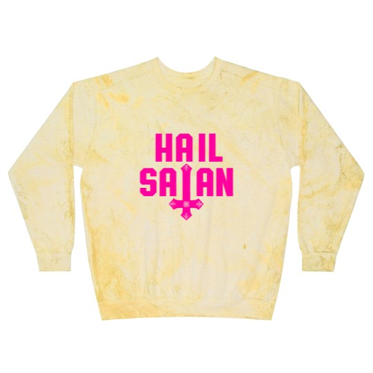 Discover Hail Satan | Hot Pink on Black | Satanic - Hail Satan - Blast Sweatshirts