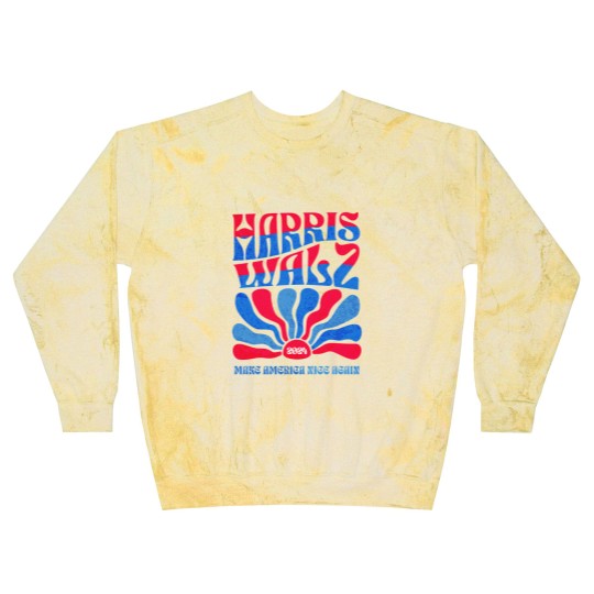 Discover Harris Walz 2024 Vintage Boho Groovy Retro red Blue Kamala Harris 2024 - Harris Walz 2024 - Blast Sweatshirts