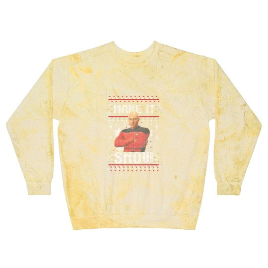 Discover Next Picard Make It Snow Ugly Sweater Christmas Birthday Blast Sweatshirts