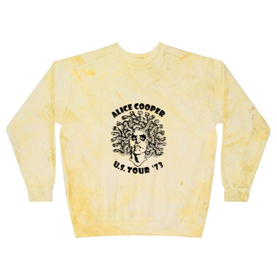 Discover Alice Cooper Men's Blast Sweatshirts, Medusa USA Tour 1973 Cover White Graphic Blast Sweatshirts