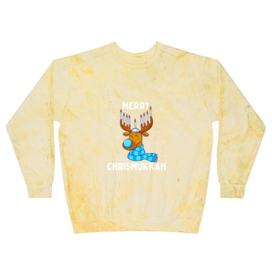Discover Merry Chrismukkah Jewish Christmas Hanukkah Reindeer Menorah Blast Sweatshirts