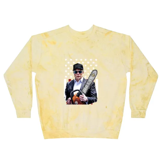 Discover Elon Musk Chainsaw Blast Sweatshirts, Chainsaw For Bureaucracy