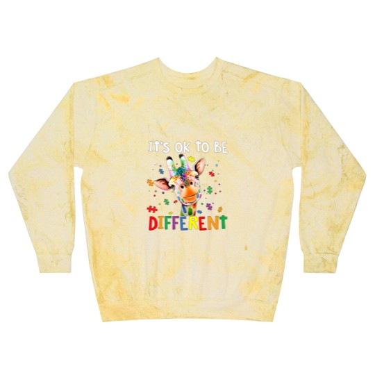 Discover Autism Awareness Cute Giraffe Animal It's Ok To Be Blast Sweatshirts