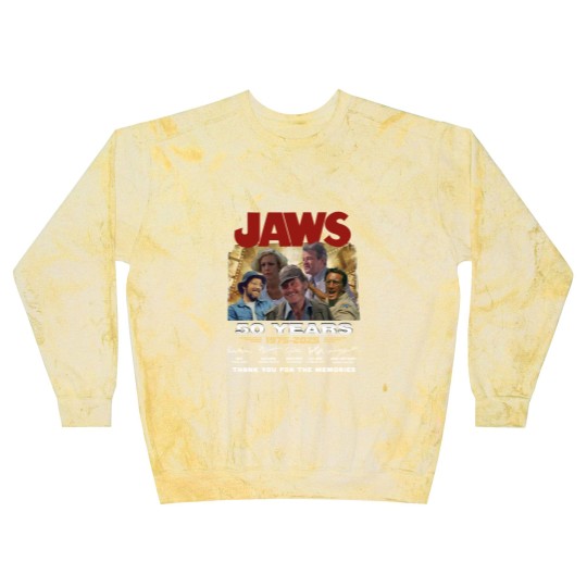 Discover Jaws 1975 Movie Anniversary Blast Sweatshirts, Jaws 50th Years Anniversary Blast Sweatshirts